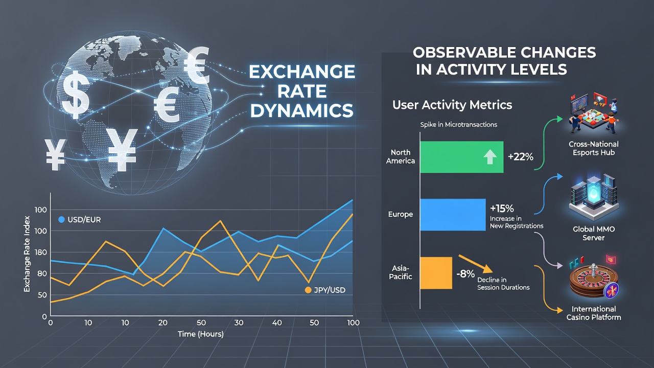 Heatmap of player activity levels across different currency zones during periods of exchange rate volatility