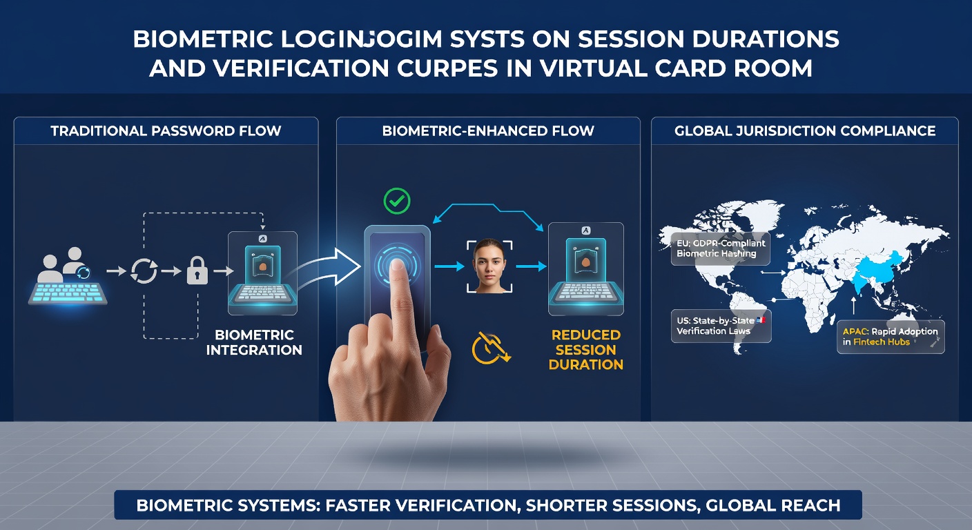 Biometric scanning interface on a mobile poker app showing fingerprint and facial recognition options