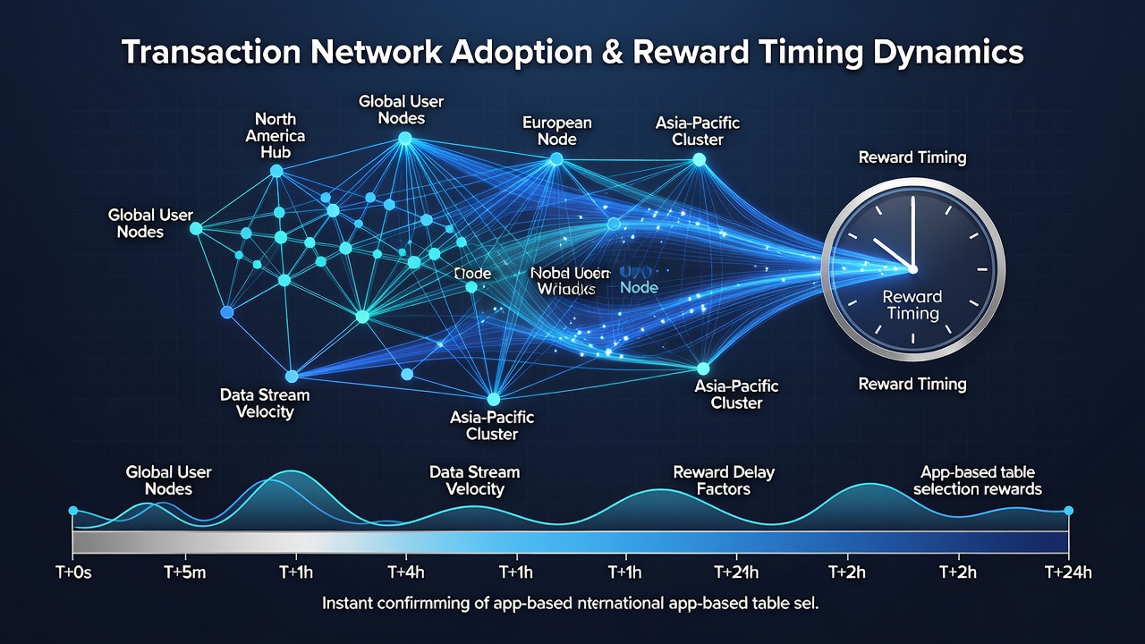 Mobile app interface showing real-time reward timing during peak tournament table selections