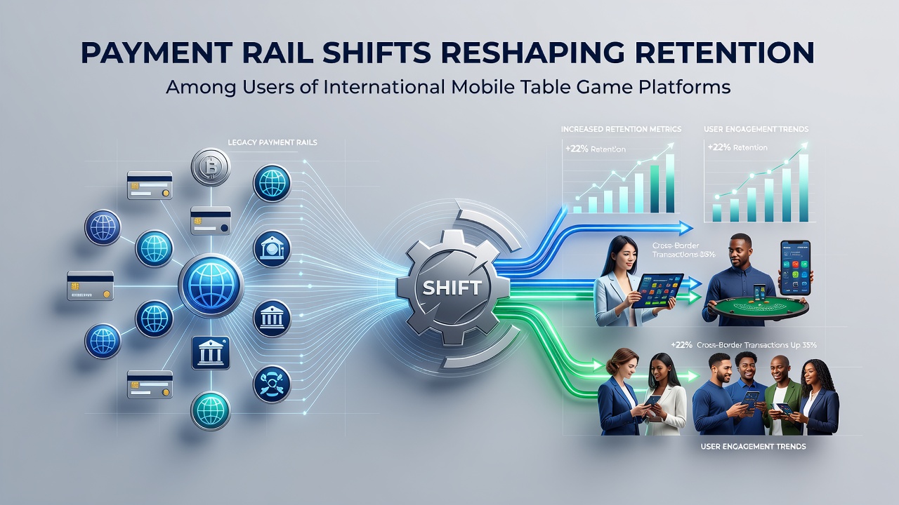 Analytics dashboard displaying user retention trends tied to payment rail adoption on mobile gaming platforms