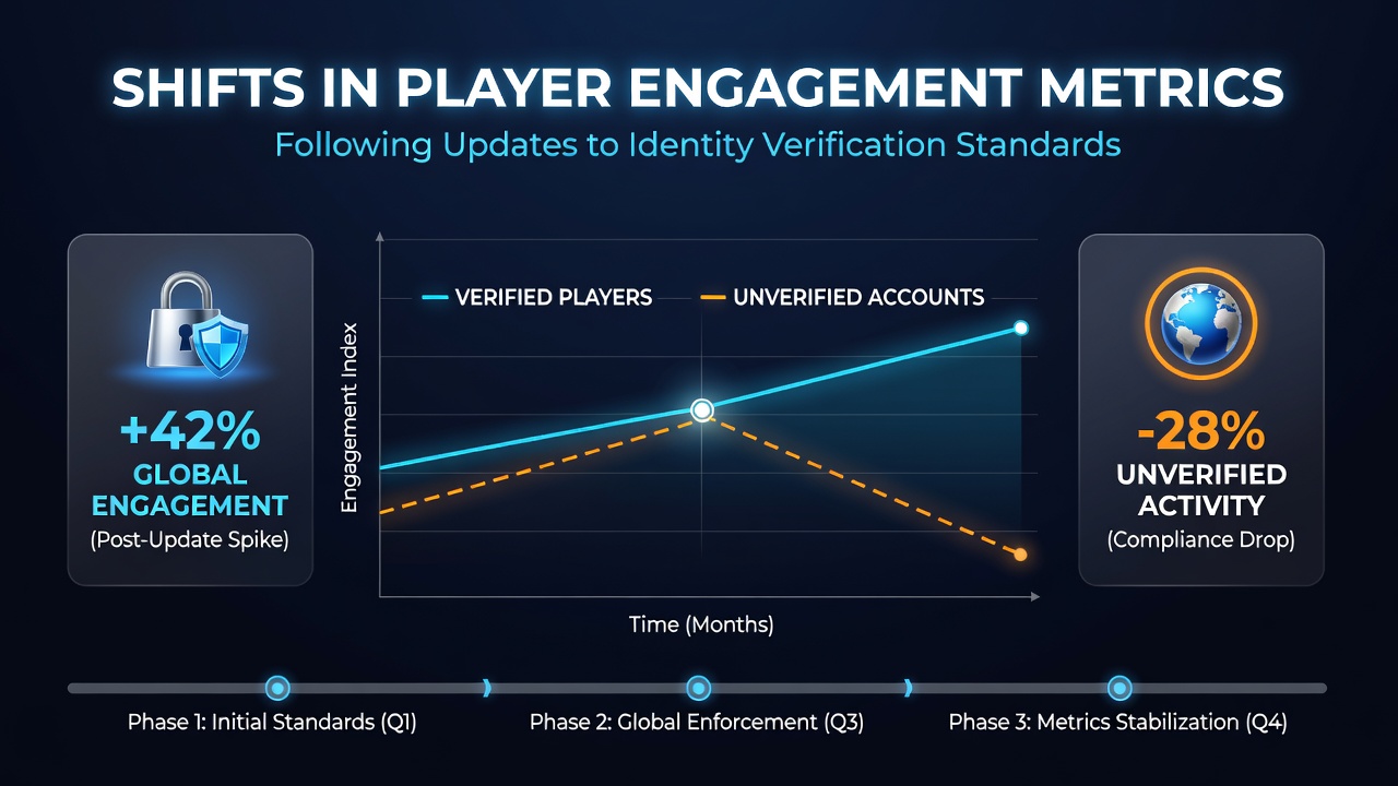 Global digital entertainment platforms showing updated identity verification interfaces on mobile and desktop screens